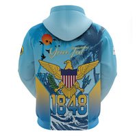 US Virgin Islands Independence Day Personalized Zip Hoodie 1848 Proud Palm Tropical Style