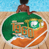 Cote d'Ivoire Independence Day Beach Blanket 1960 Proud Coat Of Arms Grunge Style