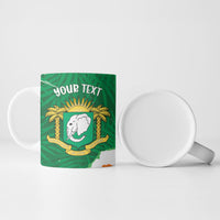 Cote d'Ivoire Independence Day Personalized Ceramic Mug 1960 Proud Coat Of Arms Grunge Style