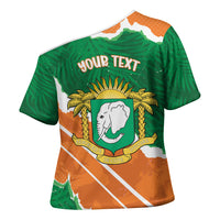 Cote d'Ivoire Independence Day Personalized Cross Shoulder Shirt 1960 Proud Coat Of Arms Grunge Style