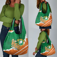 Cote d'Ivoire Independence Day Grocery Bag 1960 Proud Coat Of Arms Grunge Style