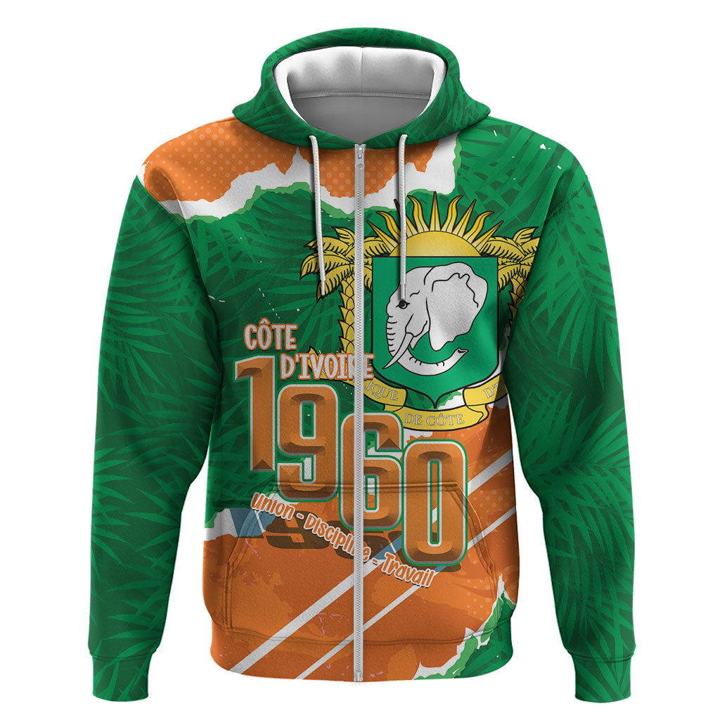 Cote d'Ivoire Independence Day Personalized Hoodie 1960 Proud Coat Of Arms Grunge Style