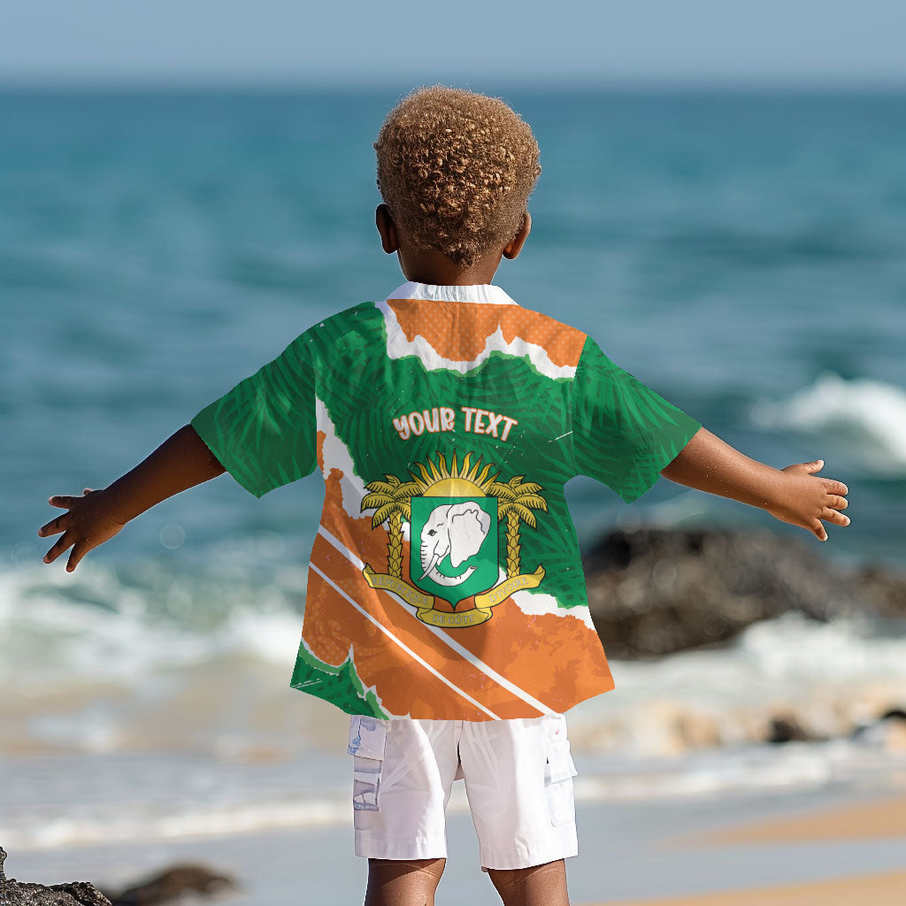 Cote d'Ivoire Independence Day Personalized Kid Hawaiian Shirt 1960 Proud Coat Of Arms Grunge Style