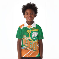 Cote d'Ivoire Independence Day Personalized Kid Polo Shirt 1960 Proud Coat Of Arms Grunge Style