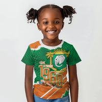 Cote d'Ivoire Independence Day Personalized Kid T shirt 1960 Proud Coat Of Arms Grunge Style