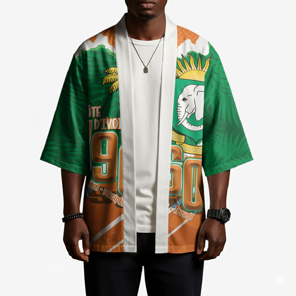 Cote d'Ivoire Independence Day Personalized Kimono 1960 Proud Coat Of Arms Grunge Style