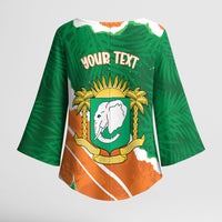 Cote d'Ivoire Independence Day Personalized Kimono Sleeve Blouse 1960 Proud Coat Of Arms Grunge Style