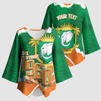 Cote d'Ivoire Independence Day Personalized Kimono Sleeve Blouse 1960 Proud Coat Of Arms Grunge Style