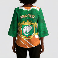 Cote d'Ivoire Independence Day Personalized Kimono Sleeve Blouse 1960 Proud Coat Of Arms Grunge Style