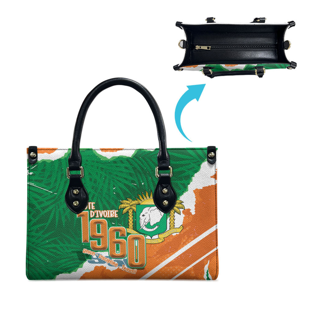 Cote d'Ivoire Independence Day Leather Bag 1960 Proud Coat Of Arms Grunge Style