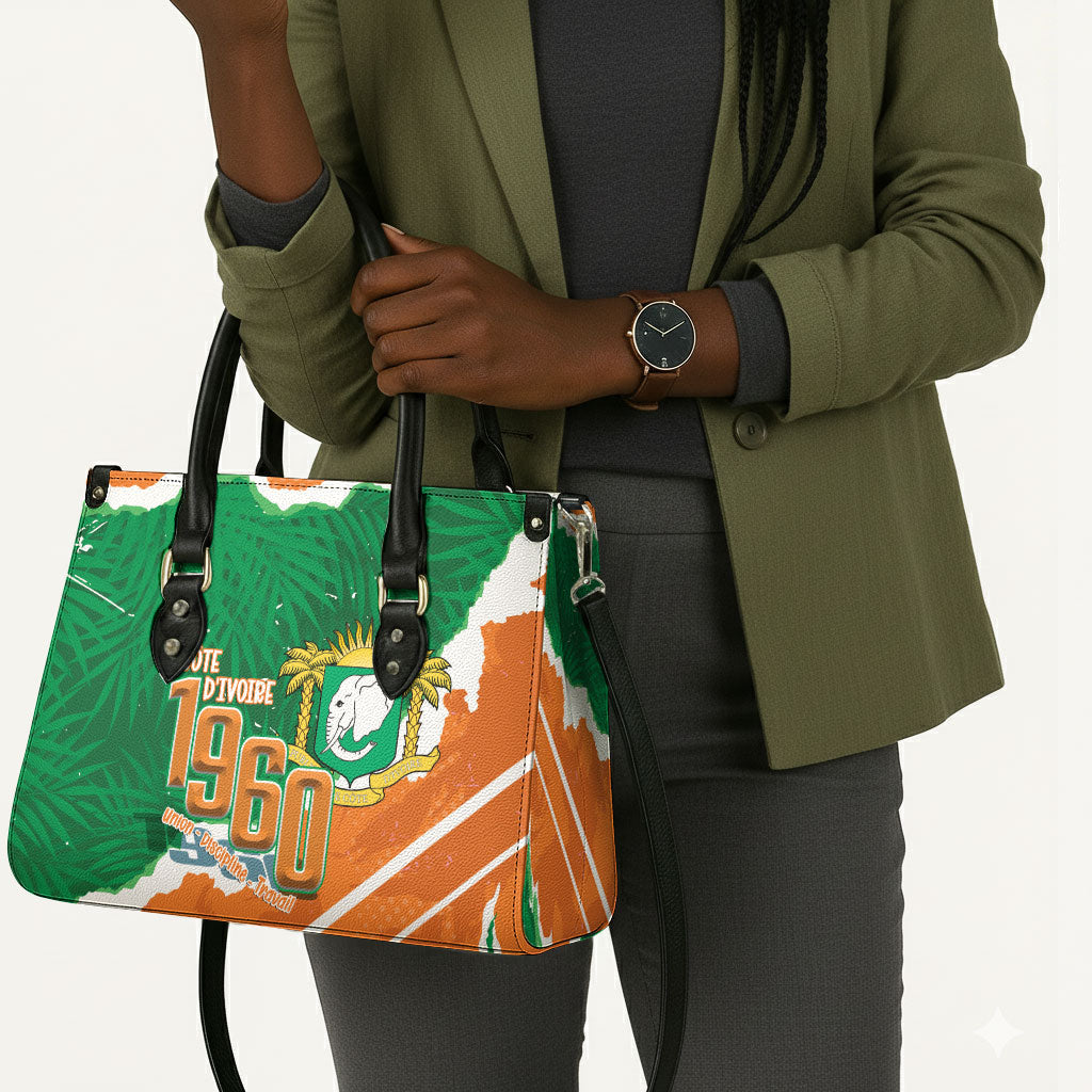 Cote d'Ivoire Independence Day Leather Bag 1960 Proud Coat Of Arms Grunge Style