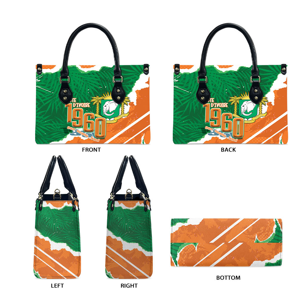 Cote d'Ivoire Independence Day Leather Bag 1960 Proud Coat Of Arms Grunge Style