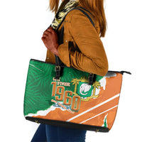 Cote d'Ivoire Independence Day Leather Tote Bag 1960 Proud Coat Of Arms Grunge Style