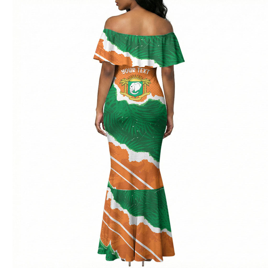 Cote d'Ivoire Independence Day Personalized Mermaid Dress 1960 Proud Coat Of Arms Grunge Style