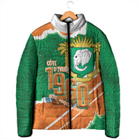 Cote d'Ivoire Independence Day Personalized Padded Jacket 1960 Proud Coat Of Arms Grunge Style