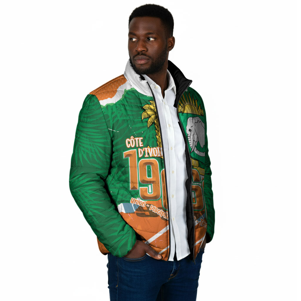Cote d'Ivoire Independence Day Personalized Padded Jacket 1960 Proud Coat Of Arms Grunge Style