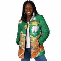 Cote d'Ivoire Independence Day Personalized Padded Jacket 1960 Proud Coat Of Arms Grunge Style