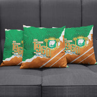 Cote d'Ivoire Independence Day Pillow Cover 1960 Proud Coat Of Arms Grunge Style