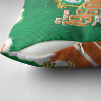 Cote d'Ivoire Independence Day Pillow Cover 1960 Proud Coat Of Arms Grunge Style