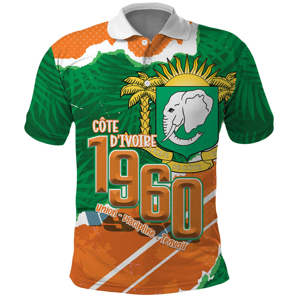 Cote d'Ivoire Independence Day Personalized Polo Shirt 1960 Proud Coat Of Arms Grunge Style