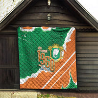 Cote d'Ivoire Independence Day Quilt 1960 Proud Coat Of Arms Grunge Style