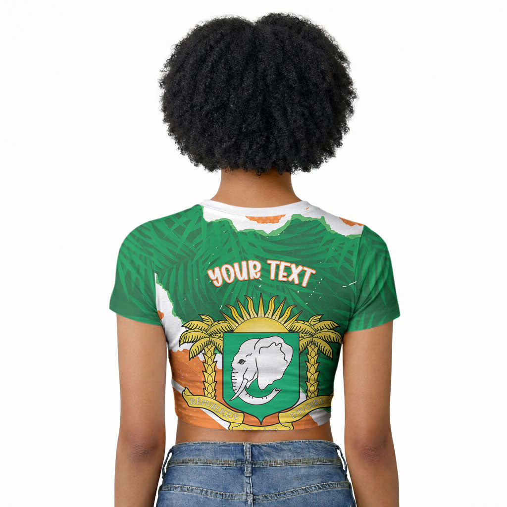 Cote d'Ivoire Independence Day Personalized Raglan Cropped T shirt 1960 Proud Coat Of Arms Grunge Style