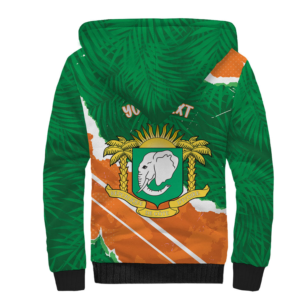 Cote d'Ivoire Independence Day Personalized Sherpa Hoodie 1960 Proud Coat Of Arms Grunge Style