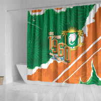 Cote d'Ivoire Independence Day Shower Curtain 1960 Proud Coat Of Arms Grunge Style