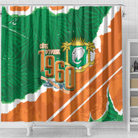 Cote d'Ivoire Independence Day Shower Curtain 1960 Proud Coat Of Arms Grunge Style