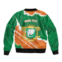 Cote d'Ivoire Independence Day Personalized Sleeve Zip Bomber Jacket 1960 Proud Coat Of Arms Grunge Style