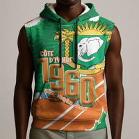 Cote d'Ivoire Independence Day Personalized Sleeveless Hoodie 1960 Proud Coat Of Arms Grunge Style