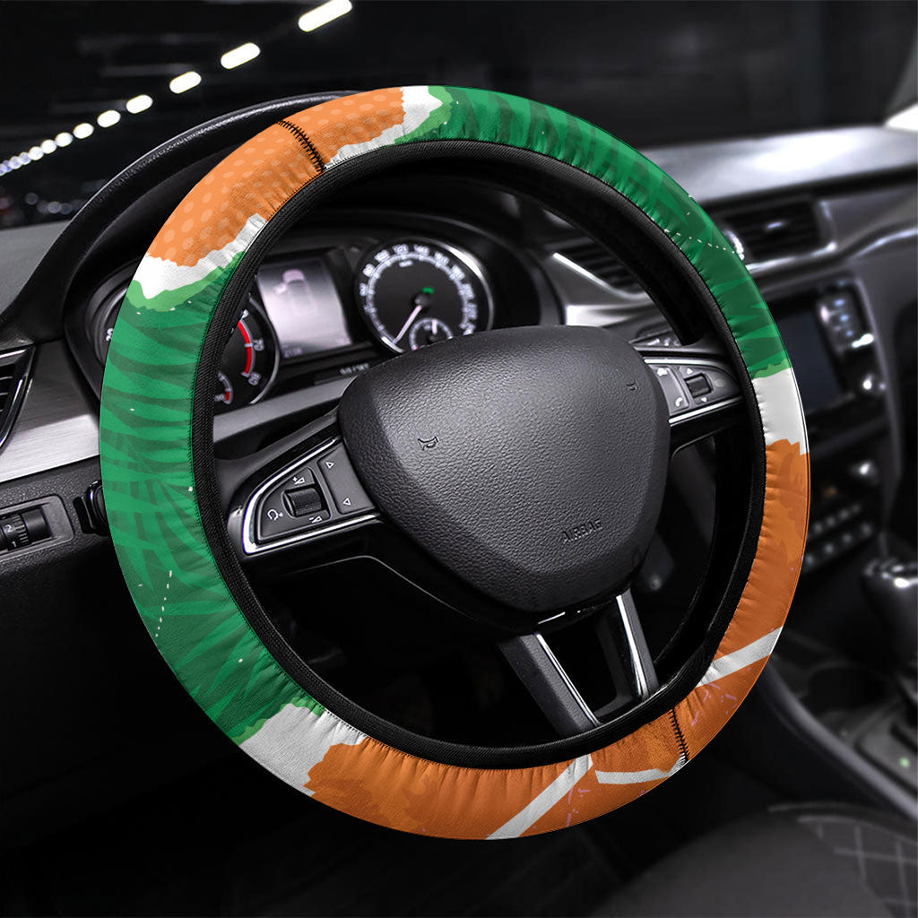 Cote d'Ivoire Independence Day Steering Wheel Cover 1960 Proud Coat Of Arms Grunge Style