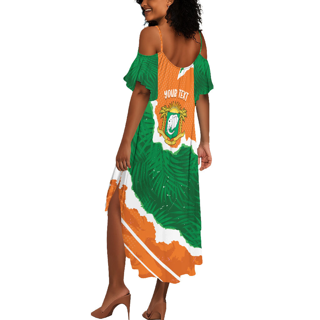 Cote d'Ivoire Independence Day Personalized Summer Maxi Dress 1960 Proud Coat Of Arms Grunge Style