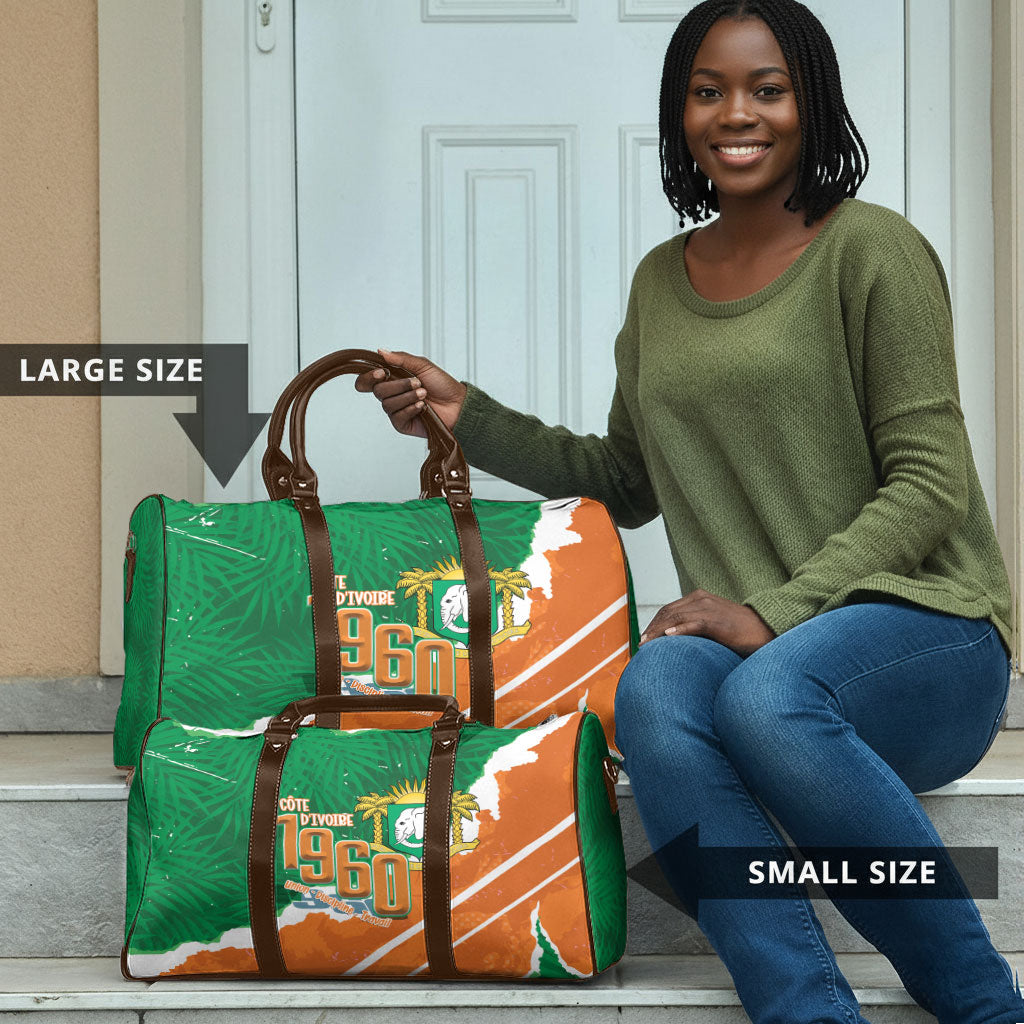 Cote d'Ivoire Independence Day Travel Bag 1960 Proud Coat Of Arms Grunge Style