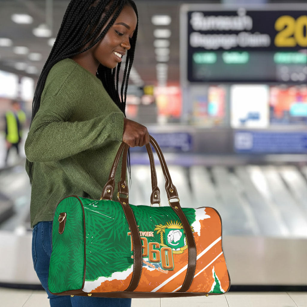 Cote d'Ivoire Independence Day Travel Bag 1960 Proud Coat Of Arms Grunge Style
