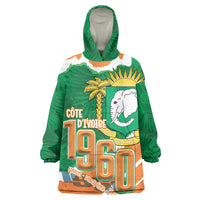 Cote d'Ivoire Independence Day Personalized Wearable Blanket Hoodie 1960 Proud Coat Of Arms Grunge Style