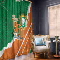 Cote d'Ivoire Independence Day Window Curtain 1960 Proud Coat Of Arms Grunge Style
