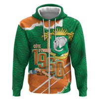 Cote d'Ivoire Independence Day Personalized Zip Hoodie 1960 Proud Coat Of Arms Grunge Style