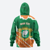 Cote d'Ivoire Independence Day Personalized Zip Hoodie 1960 Proud Coat Of Arms Grunge Style