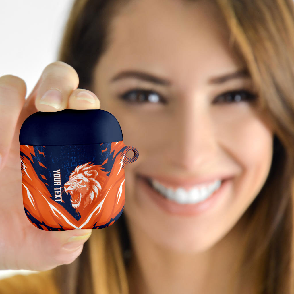 Custom Netherlands 2026 Football AirPods Case Go Oranje Majestic Lion