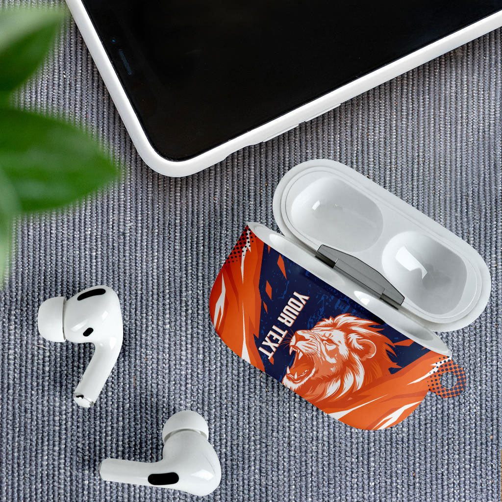 Custom Netherlands 2026 Football AirPods Case Go Oranje Majestic Lion