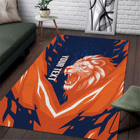 Custom Netherlands 2026 Football Area Rug Go Oranje Majestic Lion