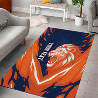 Custom Netherlands 2026 Football Area Rug Go Oranje Majestic Lion