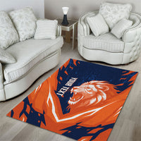 Custom Netherlands 2026 Football Area Rug Go Oranje Majestic Lion