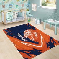 Custom Netherlands 2026 Football Area Rug Go Oranje Majestic Lion