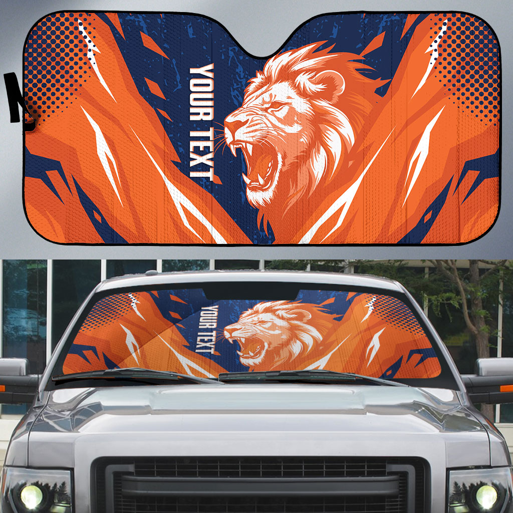 Custom Netherlands 2026 Football Auto Sun Shade Go Oranje Majestic Lion