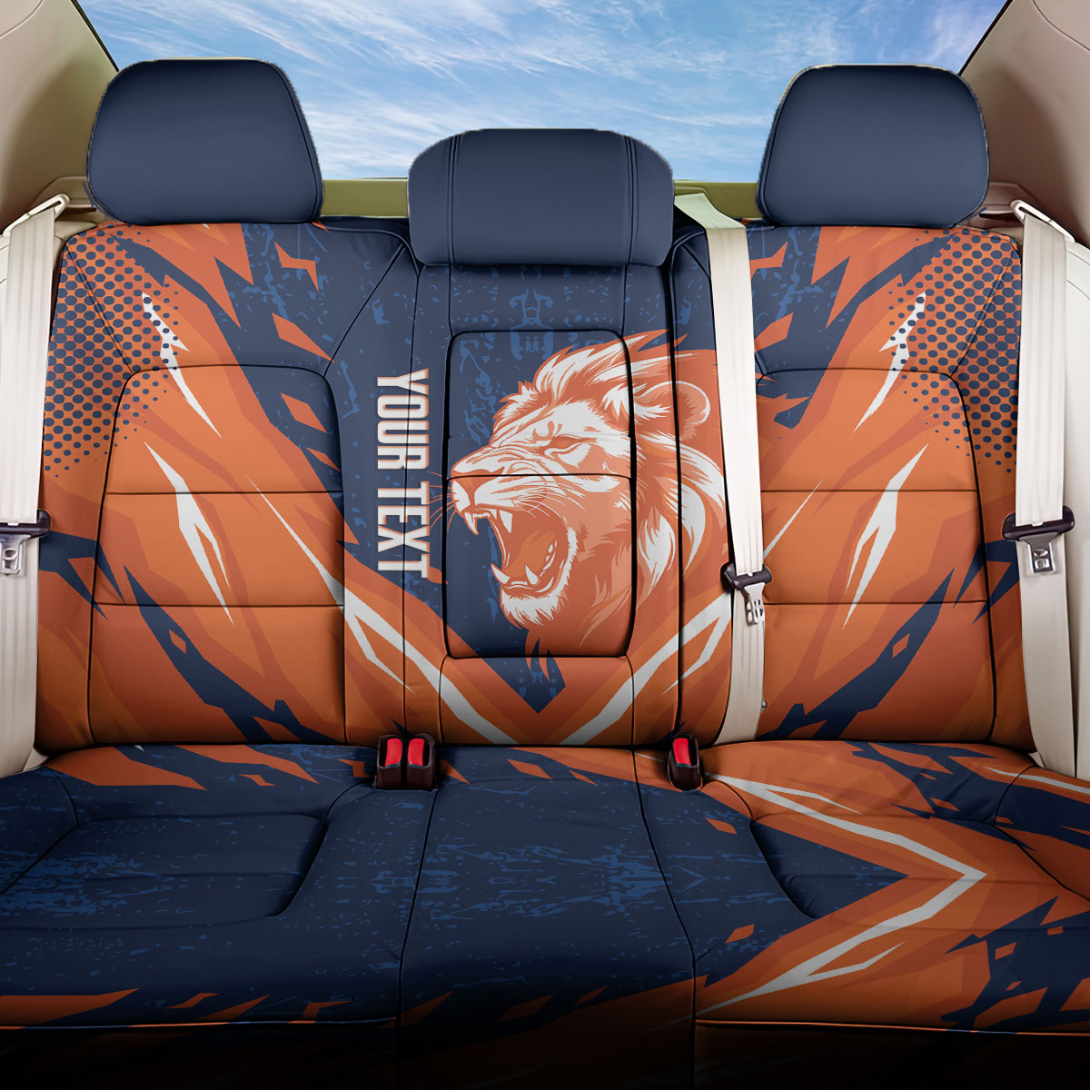 Custom Netherlands 2026 Football Back Car Seat Cover Go Oranje Majestic Lion