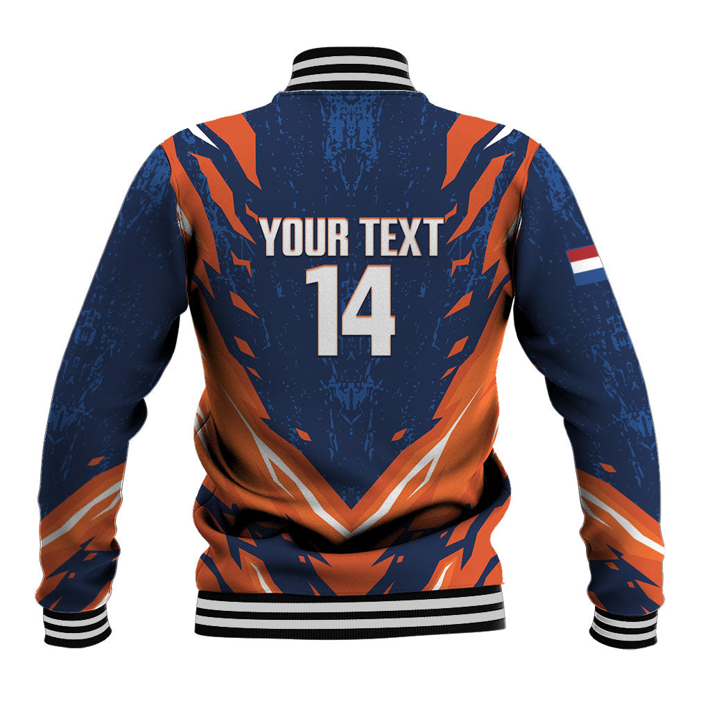 Custom Netherlands 2026 Football Baseball Jacket Go Oranje Majestic Lion