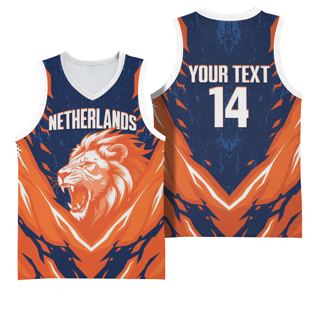 Custom Netherlands 2026 Football Basketball Jersey Go Oranje Majestic Lion