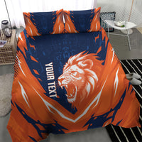Custom Netherlands 2026 Football Bedding Set Go Oranje Majestic Lion